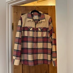 Orvis women’s quarter zip flannel size L